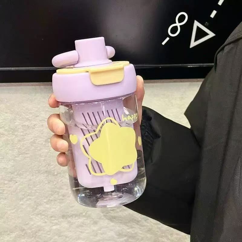 Large Capacity Plastic Straw Cup with Tea Infuser Cute , Bottle ,, New Good-looking Large Capacity With Handle Straw Cup