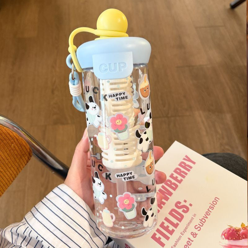 Large Capacity Plastic Straw Cup with Tea Infuser Cute , Bottle ,, New Good-looking Large Capacity With Handle Straw Cup