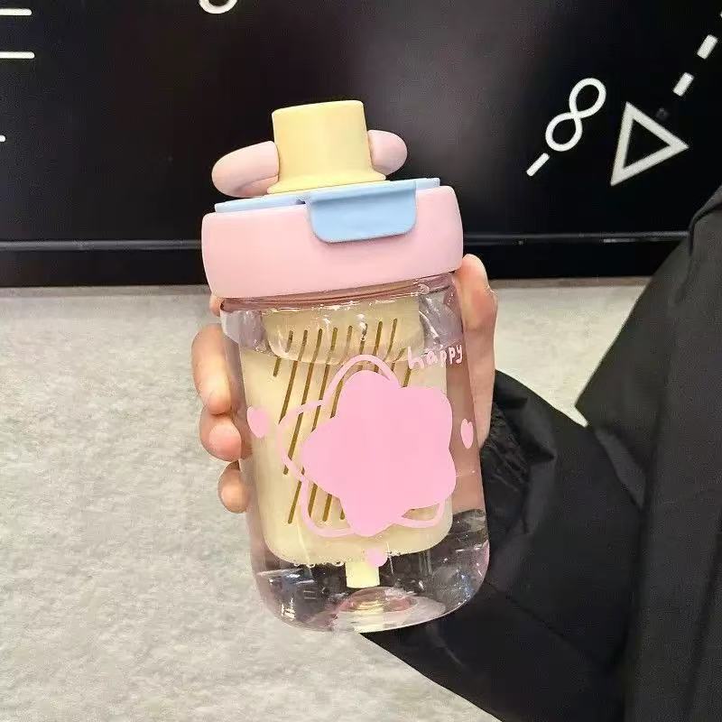 Large Capacity Plastic Straw Cup with Tea Infuser Cute , Bottle ,, New Good-looking Large Capacity With Handle Straw Cup