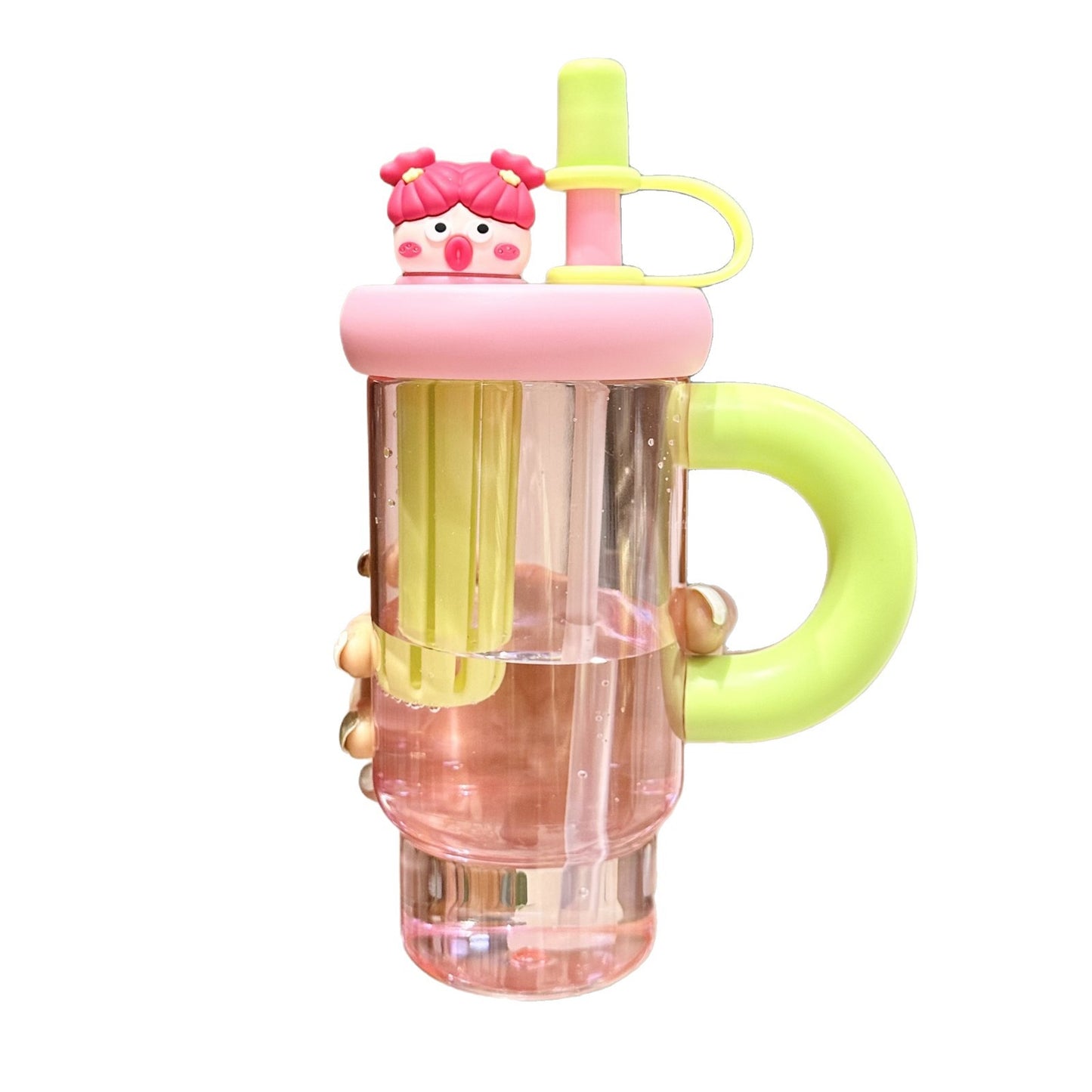 Large Capacity Plastic Straw Cup with Tea Infuser Cute , Bottle ,, New Good-looking Large Capacity With Handle Straw Cup
