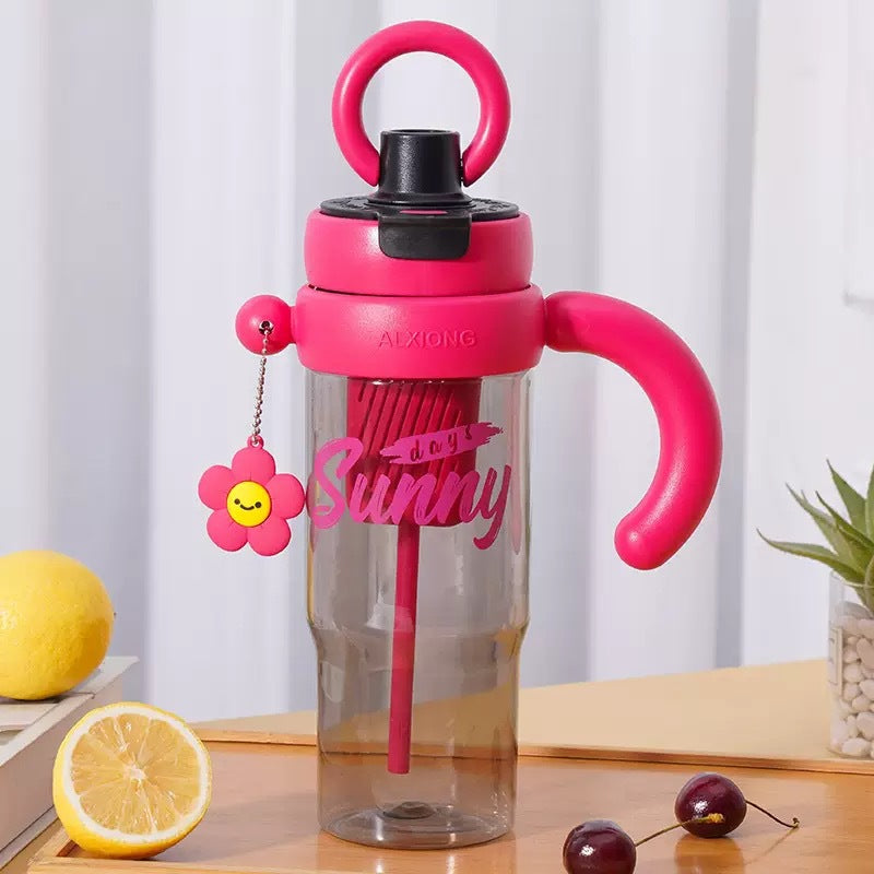 Large Capacity Plastic Straw Cup with Tea Infuser Cute , Bottle ,, New Good-looking Large Capacity With Handle Straw Cup