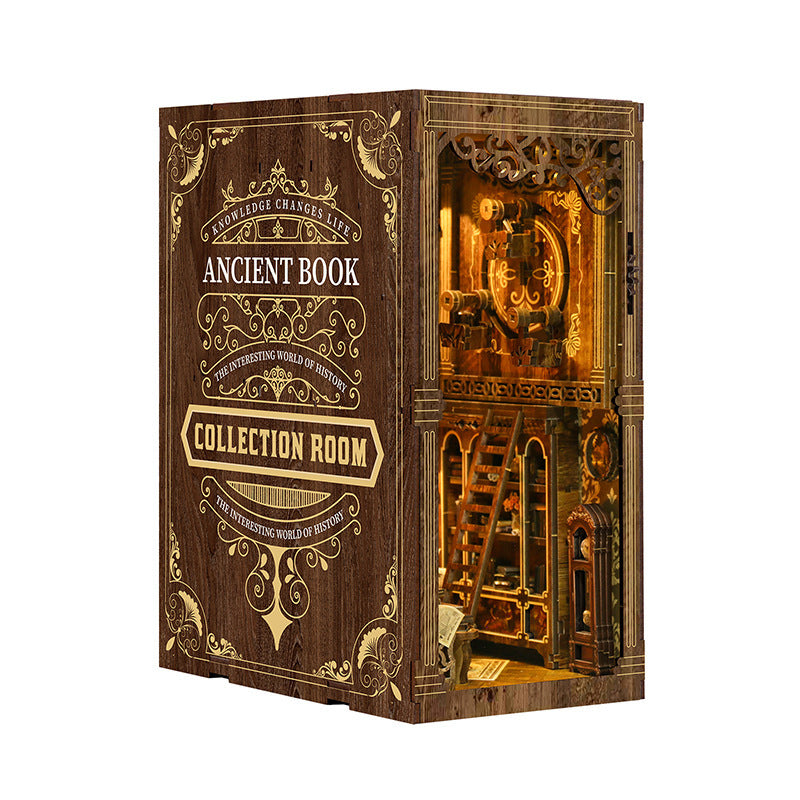 Handmade DIY Bookend Cabin Model Puzzle Toy