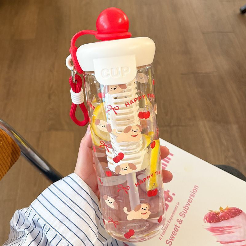 Large Capacity Plastic Straw Cup with Tea Infuser Cute , Bottle ,, New Good-looking Large Capacity With Handle Straw Cup