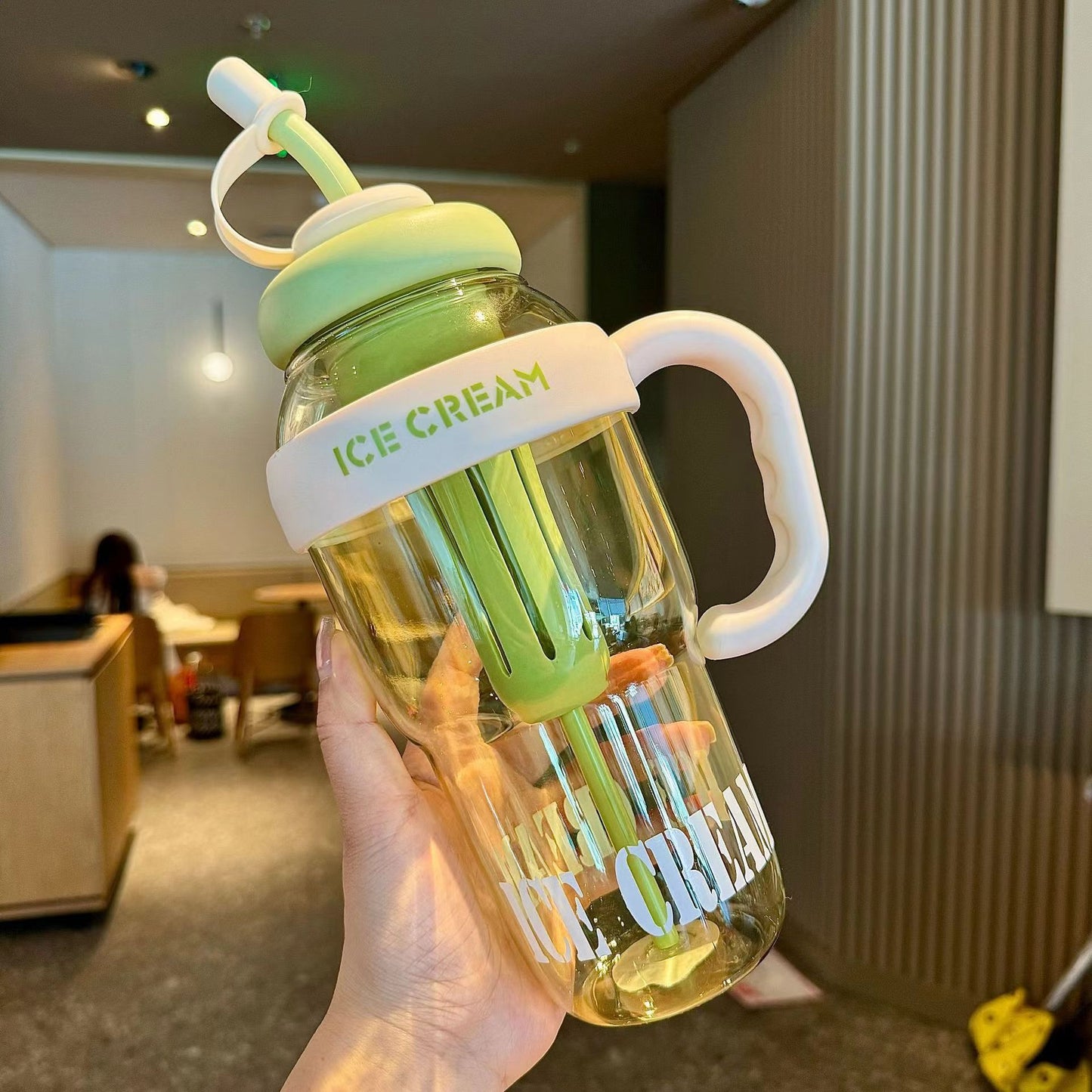 Large Capacity Plastic Straw Cup with Tea Infuser Cute , Bottle ,, New Good-looking Large Capacity With Handle Straw Cup